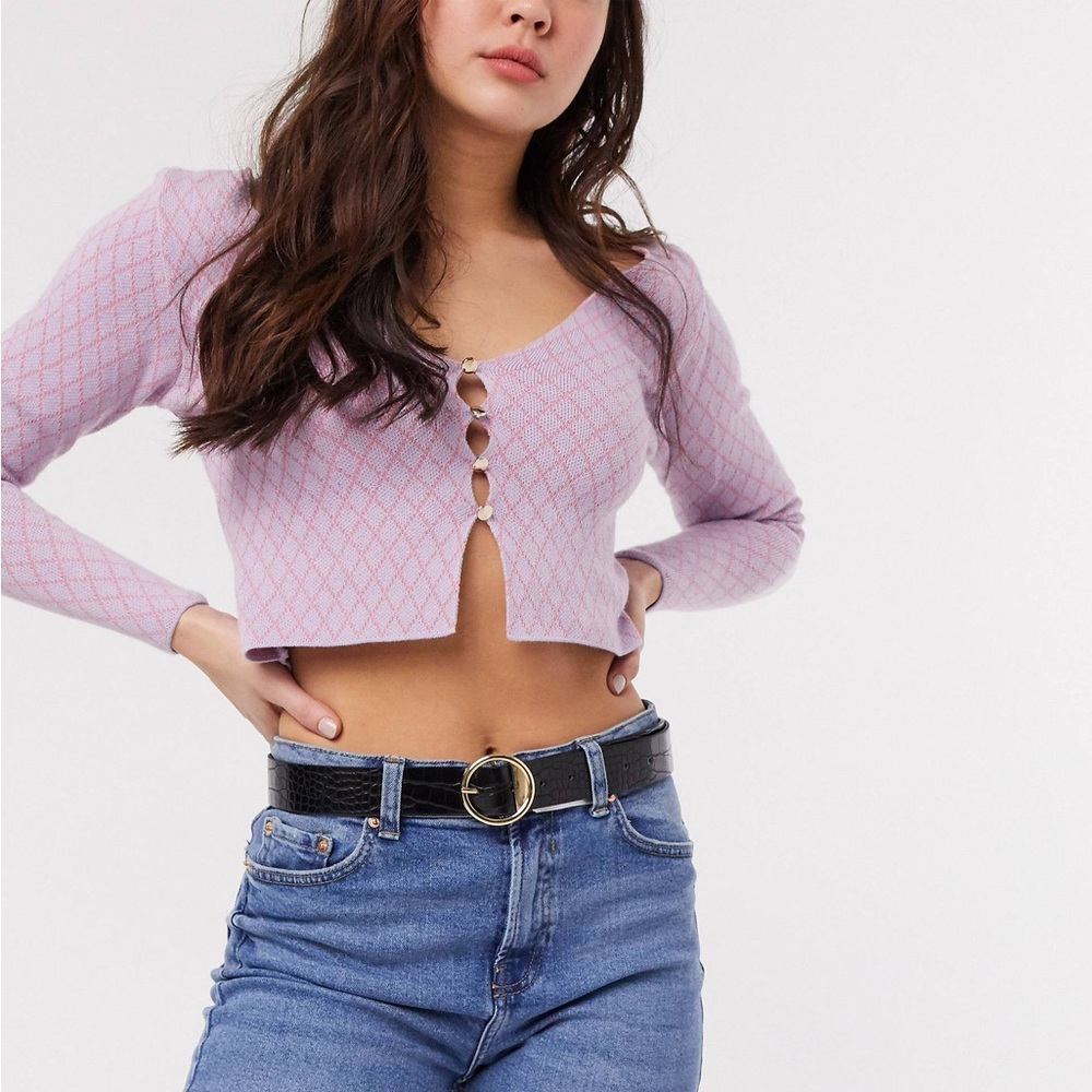 ASOS purple sweater cardigan